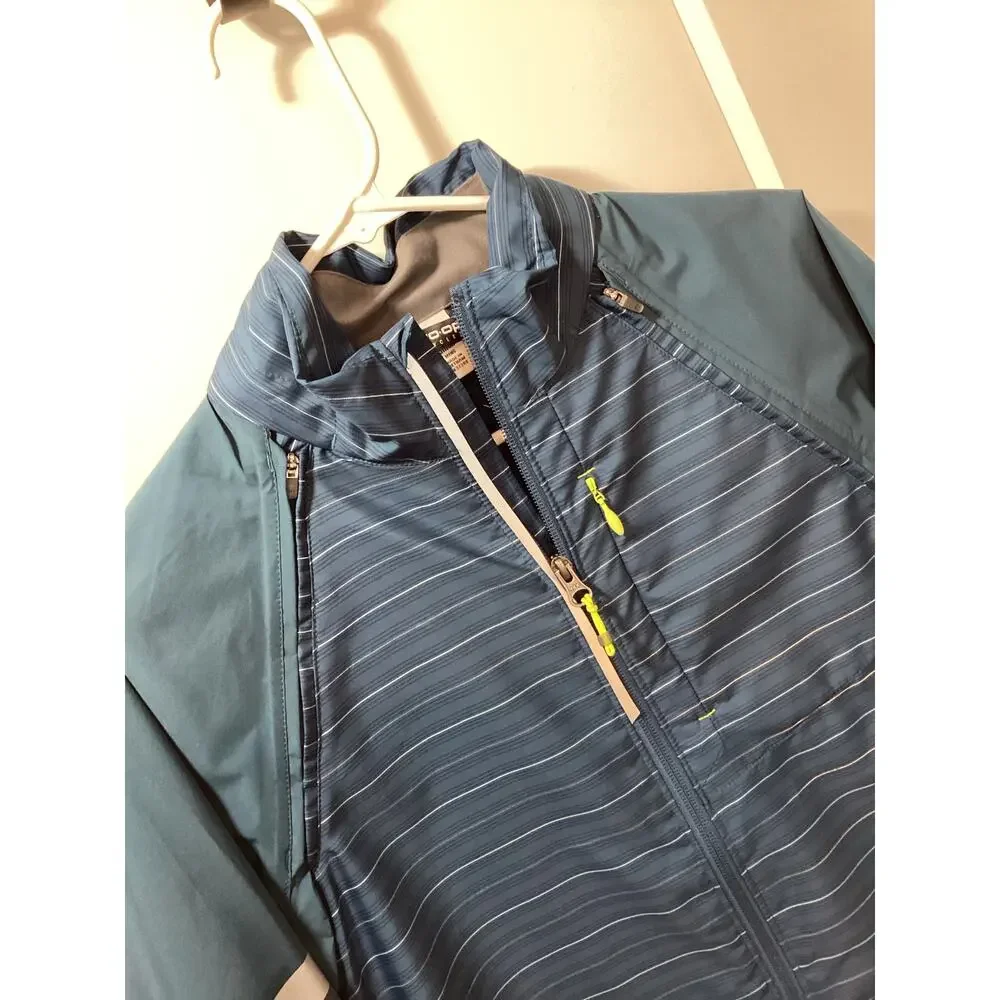 Rei‎ Co-Op Men's Convertible Cycling Wind Breaker Jacket Hiking Blue Size Small